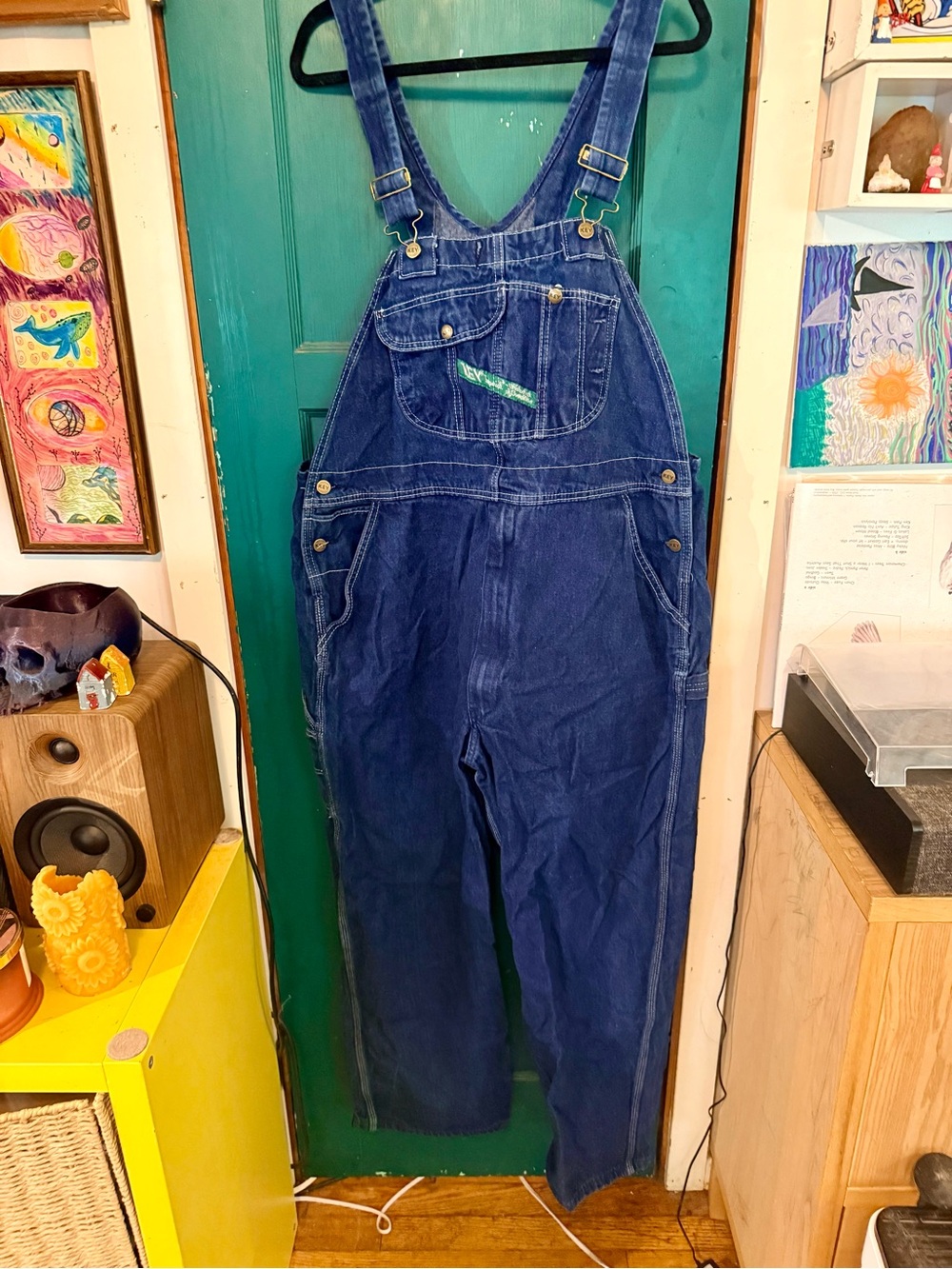 Vintage Denim Overalls - Key brand Men's Blue Bib Jeans